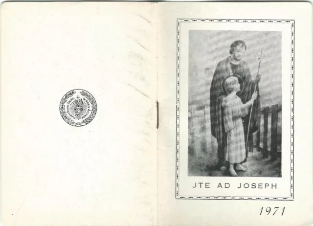 Calendarietto Jte ad Joseph Opera Divino Amore Napoli 1971 12,0 x 8,3 pag. 30 (6