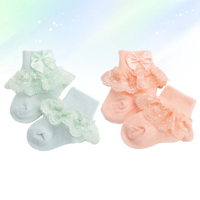 2 Pairs Bow-knot Socks Baby Bow Tie Newborn Infant Socks Cotton Socks Toddler