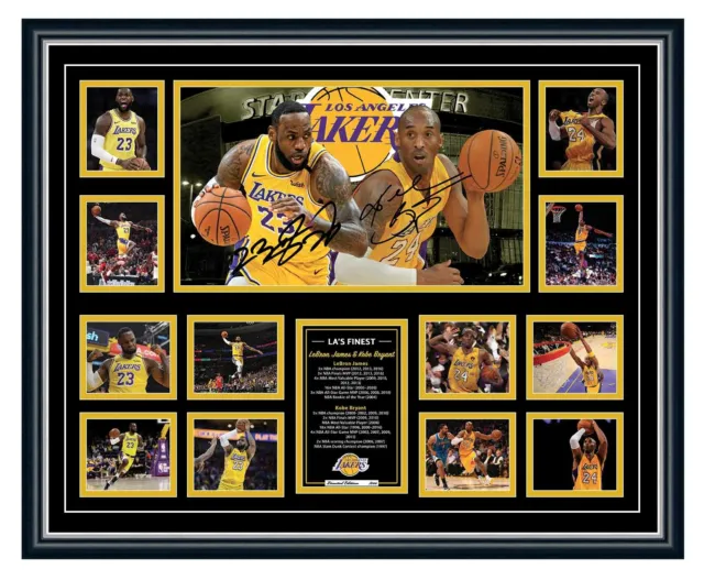 Lebron James & Kobe Bryant La Lakers Signed Limited Edition Framed Memorabilia