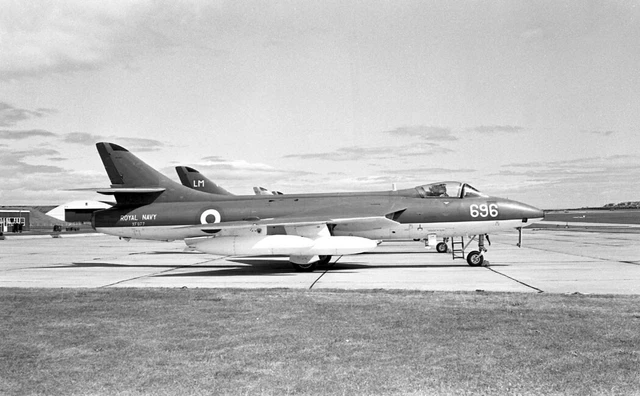 764 Sqn, Hunter GA.11, XF977 '696' at Lossiemouth, 19 Jul '69 - original B&W neg