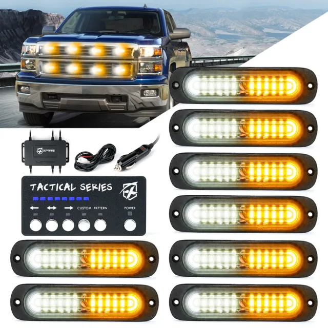 12 LED Emergency Strobe Lights Side Marker Grille Lights Warning Beacon Rooftop