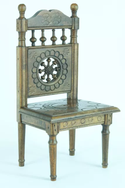 Breton / Brittany Wooden Miniature Doll chair furniture Hand carved folk Art
