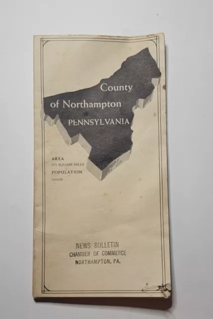 Vintage Northampton County Pennsylvania Road Map, Unknown Year