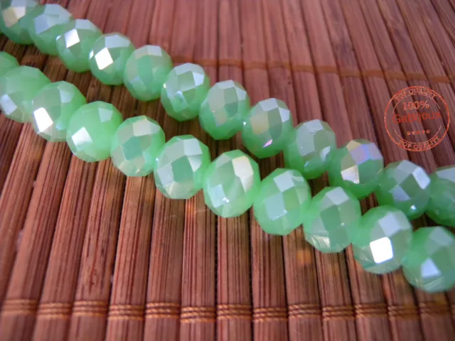 Perline Mezzi Cristalli Verde Mezzo cristallo perle per Collane Bigiotteria