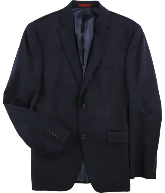 Alfani Mens Traveler Two Button Blazer Jacket, Blue, 38 Short