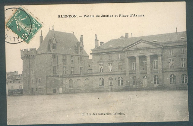 Cpa - Alençon (61) - lot of 3 cpa - Palace of Justice - view of the Sarthe - 3