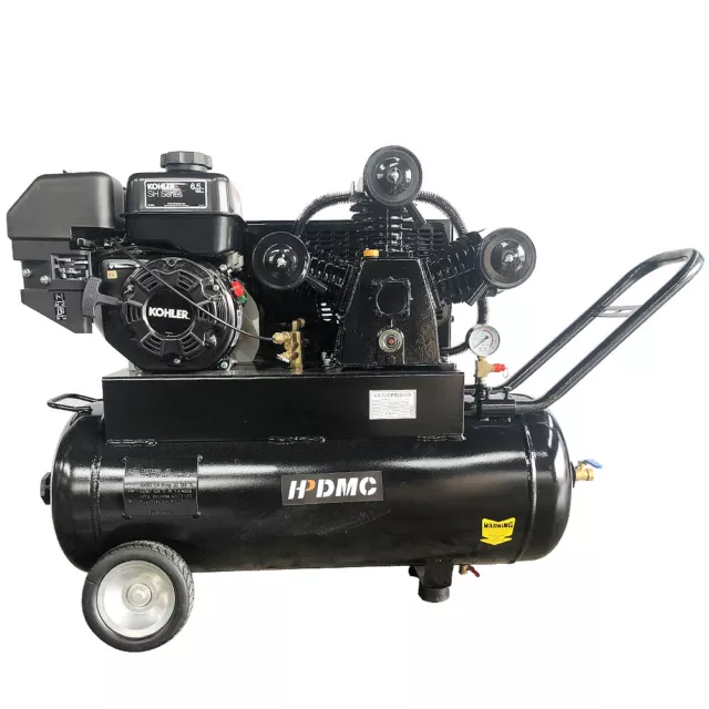 17Cfm 120 Psi 6.5 HP 1 Stage Gas Driven Air Compressor 20 Gallon-Kohler Engine