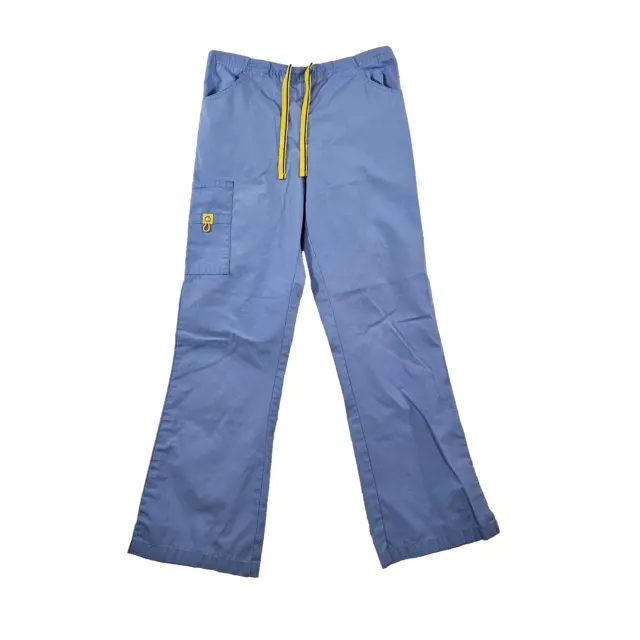 WonderWink Womens Scrub Pants 5026 Romeo Classic Rise Slim Fit Cargo Blue S