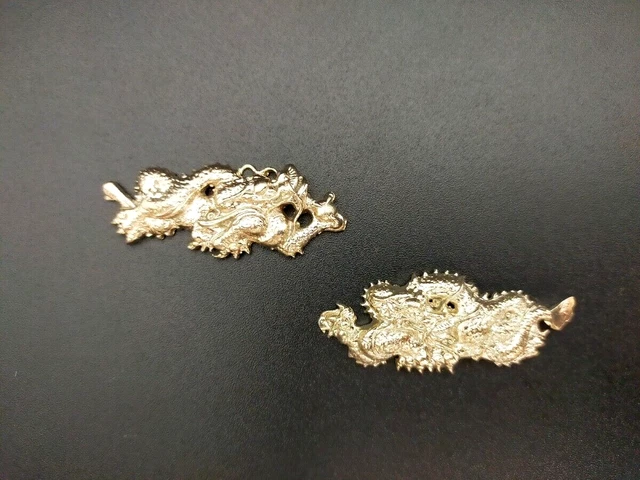 Menuki Japanese sword brace Dragon  ornament samurai made of copper