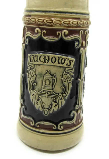 VTG Luchows Beer Stein Germany 9 1/4" .5L NYC Restaurant Dancing Man Lady