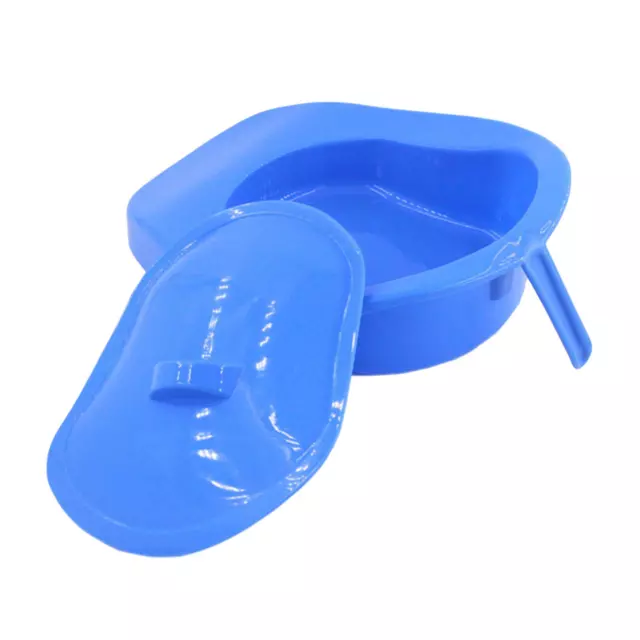 Blue Bedpan Bed Pan with Lid for Bedridden Patient Easy Use Comfortable