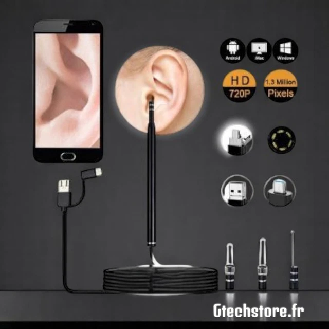 Cure-oreille WiFi Avec Caméra Kanoscope - Endoscope Numérique - Neuf
