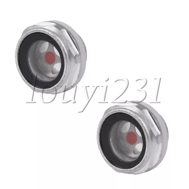 2pcs Air Compressor Oil Sight Glass Metal Oil Sight Glass Dia G1/2" Threaded