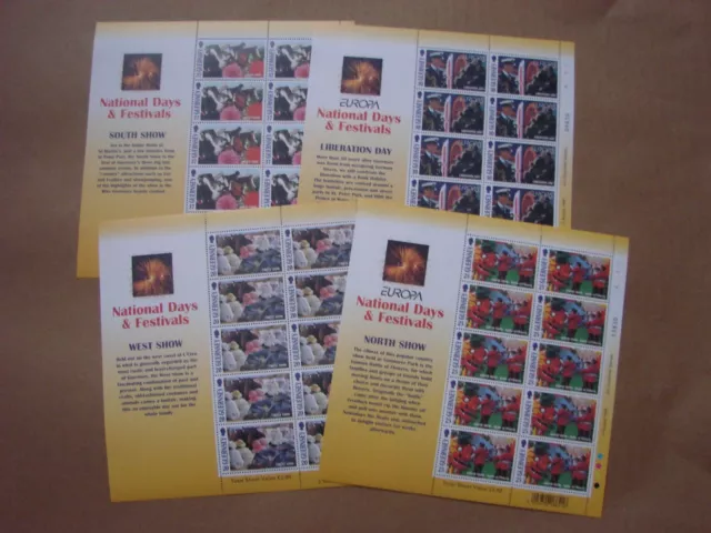 (@83)  Guernsey 1998 Europa CEPT FESTIVALS Set of 4 Complete Sheets MNH