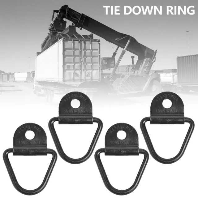 4Pcs Tie Down Lashing Fixed Anchor Trailer Truck Van Heavy Duty Hooks V Rings JW