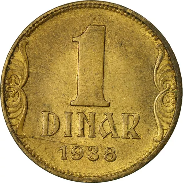 Yugoslavia 1 Dinar Coin | Petar II | Crown | Yugoslav | 1938