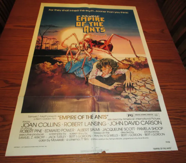 1977 H.G. Wells EMPIRE OF THE ANTS One-Sheet Movie Poster VG+ 77/64 Joan Collins