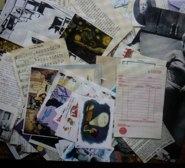 100+ Lot Collage Ephemera Unique Junk Journal Art Page USA Seller