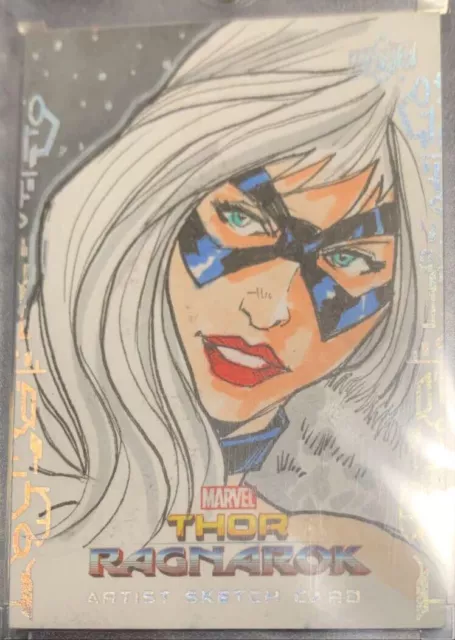 2017 Upper Deck Marvel Spider-Man Black Cat Thor Ragnarok 1/1 Sketch Card Auto