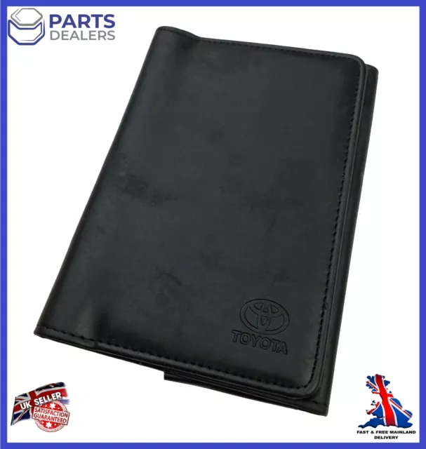 Genuine Toyota Leather Type Owners Handbook Document Wallet Folder Black