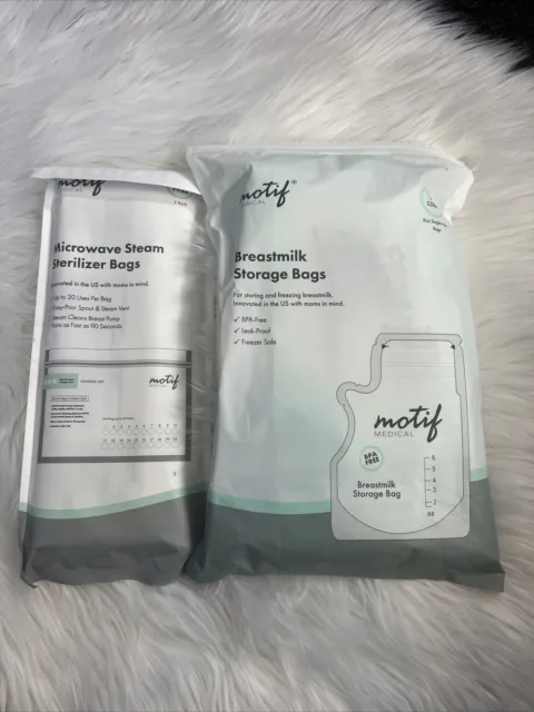Motif Medical Sterilizer Bags & Breastmilk Storage Bags Bundle New Sealed