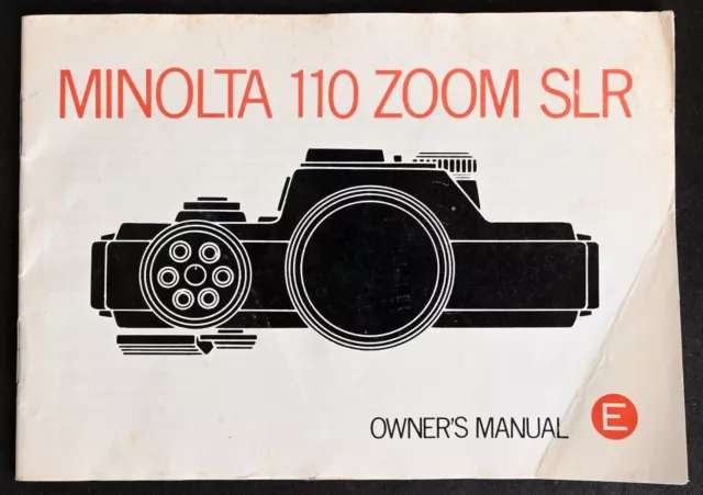 Original Minolta 110 Zoom SLR User Manual 1976 Edition - Excellent