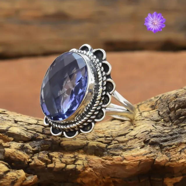Iolite Gemstone 925 Sterling Silver Ring Handmade Jewelry All Size