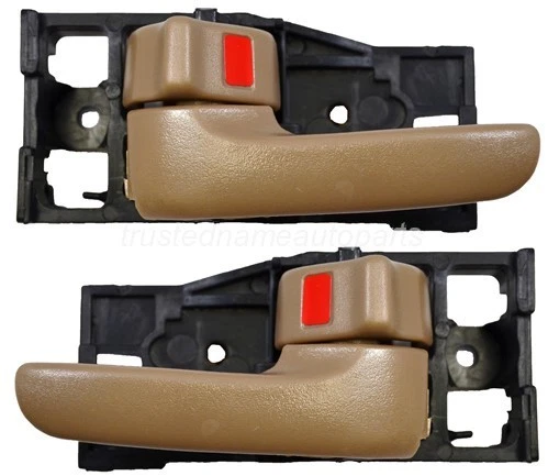 fits Toyota Inside Interior Door Handle Front Driver Passenger Oak Brown Set