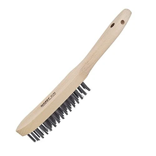 HAZET Brosse métallique 2130 - quatre rangées de poils métalliques de 25 mm d...