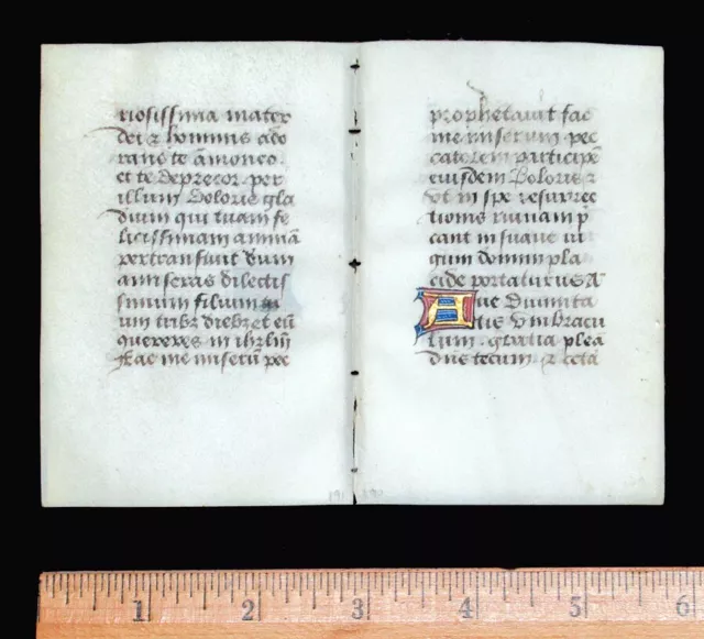 c. 1500 MEDIEVAL BOOK OF HOURS BIFOLIUM LEAVES, FRANCE, ILLUMINATED MANUSCRIPT c. 1500 MEDIEVAL BOOK OF HOURS BIFOLIUM LEAVES, FRANCE, ILLUMINATED MANUSCRIPT
