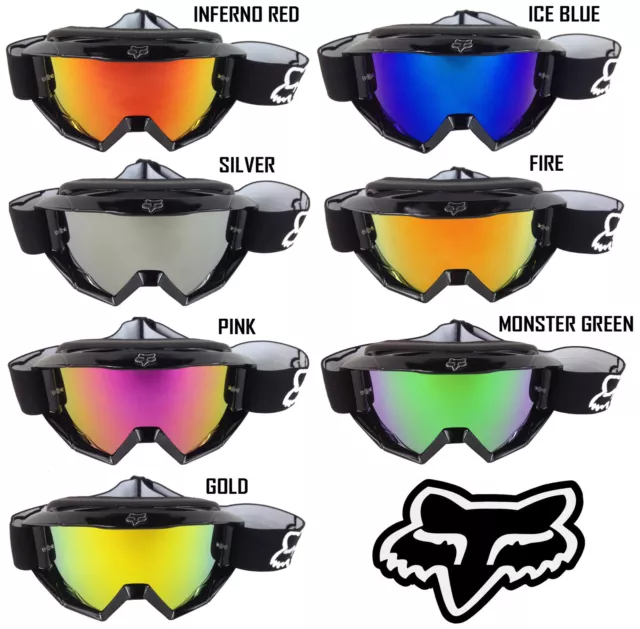 GOGGLE-SHOP MOTOCROSS MX BRILLE CHROM SPIEGELOBJEKTIV passend für FOX MAIN BMX MTB QUAD