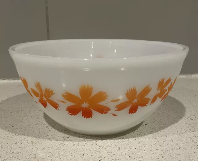 Vintage Agee Pyrex Cape Tulip Mixing Bowl Orange/Red 20cm