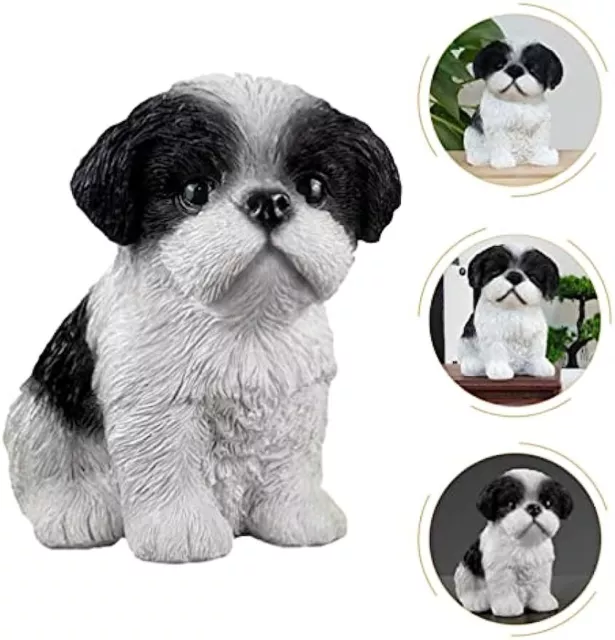 Shih Tzu Puppy Cute Dog Resin Figurine Adornment Adorable Dog Decorations