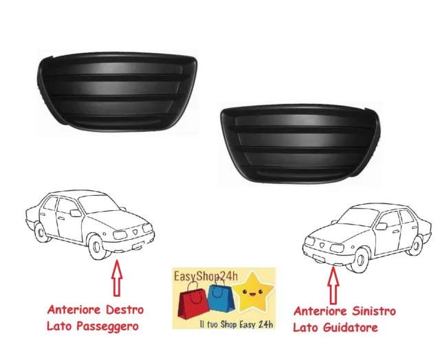 2 Griglia Paraurti Anteriore Per Fiat Punto 03 Cornice Mostrina No Fendinebbia