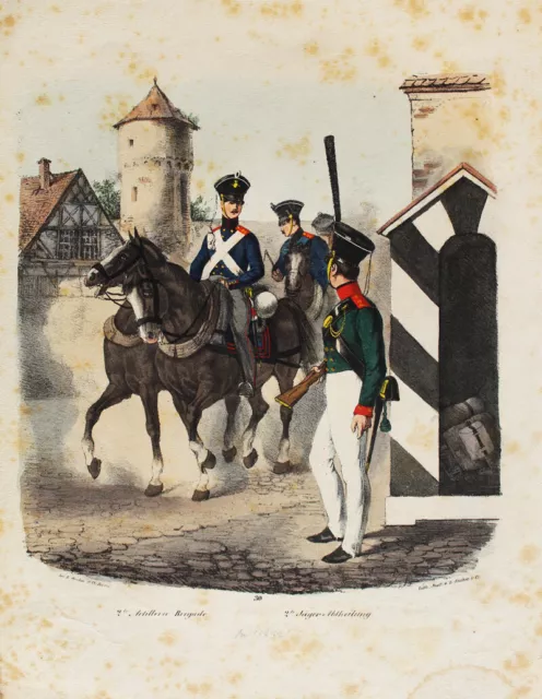 Louis Sachse Preußen Artillerie Pferde-Gespann Jäger Schützen-Schnur Uniform