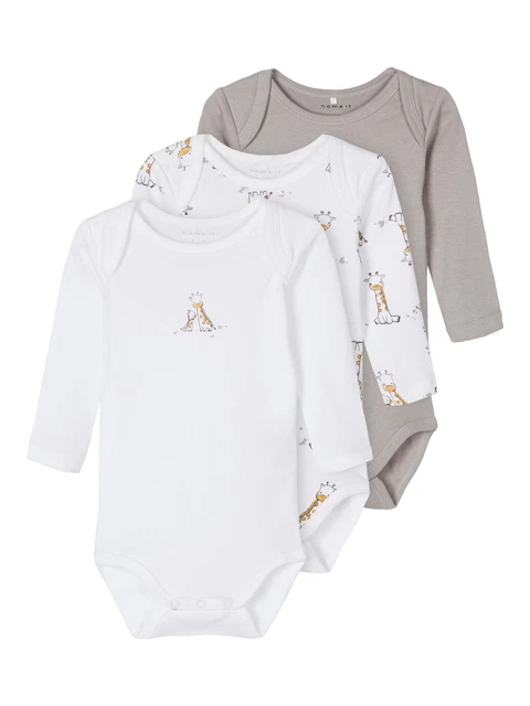 Bambino Unisex Body Maniche Lunghe Tutina Tuta Intera Bio-Bw Confezione Multipla