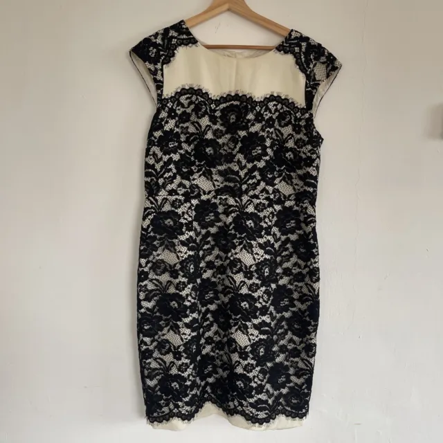 L.K. Bennett Black Lace Dr Lavinie Dress Size UK 16 Ladies Day Racing Occasion