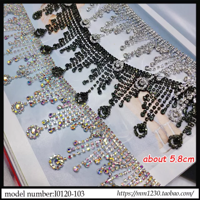 Bling Crystal Rhinestone Chain DIY Fringe Tassel Diamante Trimming Sewing Craft