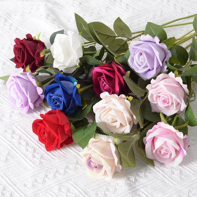 Bouquet Di Rose Artificiali Giallo Scuro – 12 Fiori In Plastica Per Decorazione Casa, Matrimoni, Feste - 4