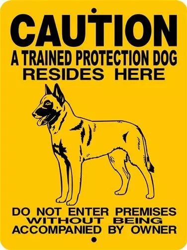 Belgian Malinois Do Not Enter Protection Dog aluminum dog sign  9 x 12