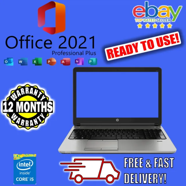 HP ProBook 650 G1 Windows 10 Office 2021 i5 8GB RAM 256GB SSD Cheap Fast Laptop