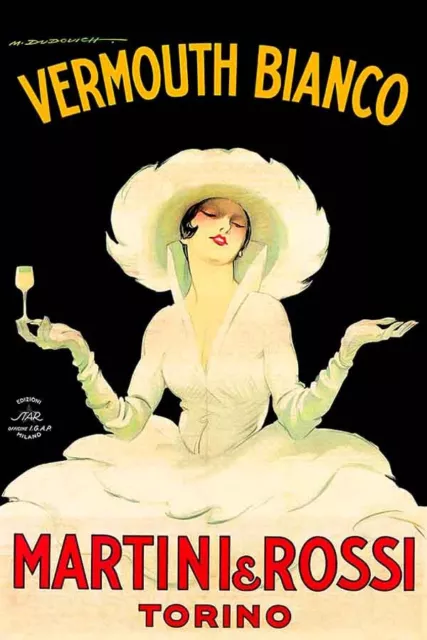 Poster Manifesto Locandina Pubblicitaria Vintage Vermouth Martini e Rossi Torino