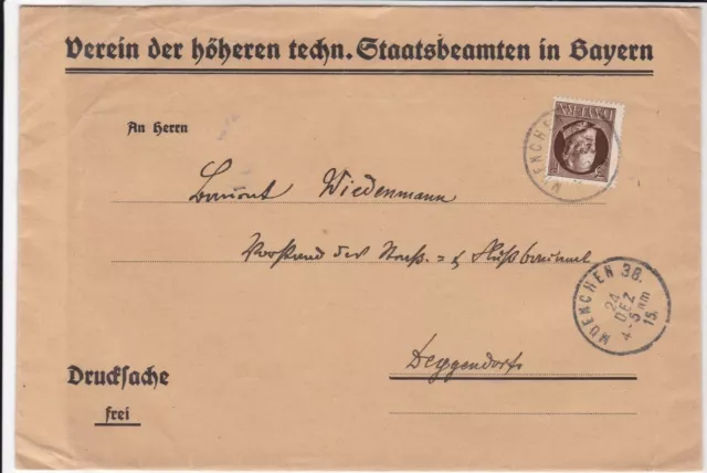 bavaria 1915 muenchen cancel  stamps cover ref 21292
