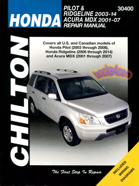 Honda Shop Manuell Pilot Ridgeline MDX Acura Service Reparatur Chilton Buch