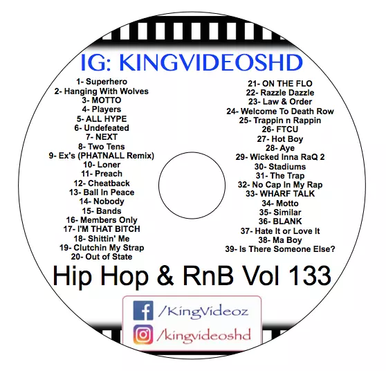 2023 Rap HipHop RnB 153 Music Videos 4 DVDs GloRilla Drake Future Lil Baby Quavo 2