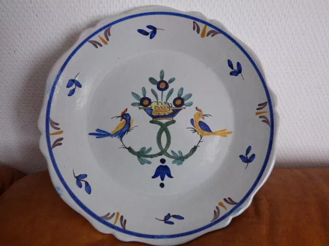 Ancienne Et Belle Assiette Debut 1900 / Nevers / 25 Cm