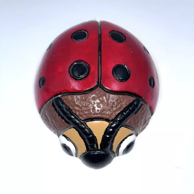 Ceramic Lady Bug Figurine Handpainted Collectible Garden Patio Decor 5"