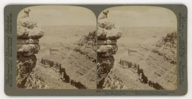 Arizona Grand Canyon ~ Blick Vom HANCE'S Bucht ~ Stereoskopie uusa37