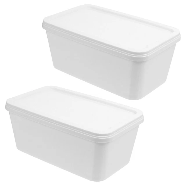 2 piezas caja de helados Pp contenedor de preparación de comidas contenedor de helados blanco