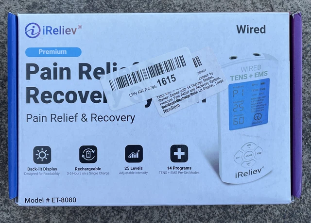 iReliev TENS Unit + EMS Muscle Stimulator  Pain Relief & Recovery Sytem